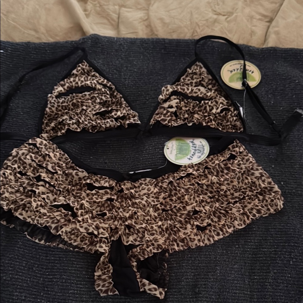 Honeydew Intimates Wild Print Bra and bottoms